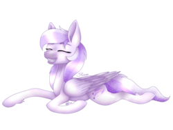 Size: 4128x3096 | Tagged: safe, artist:clarissa0210, oc, oc only, oc:starstorm slumber, pony, eyes closed, female, high res, lying down, simple background, smiling, solo, transparent background
