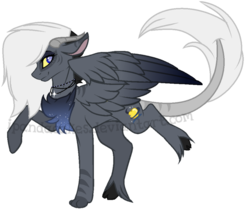 Size: 817x682 | Tagged: safe, artist:ipandacakes, oc, oc only, oc:luminescence, hybrid, female, interspecies offspring, offspring, parent:discord, parent:princess luna, parents:lunacord, simple background, solo, transparent background