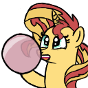 Size: 128x128 | Tagged: safe, artist:somedrawer, sunset shimmer, pony, unicorn, g4, female, mare, simple background, solo, transparent background