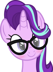 Size: 3297x4500 | Tagged: safe, artist:slb94, starlight glimmer, pony, unicorn, g4, blushing, bust, cute, female, glasses, glimmerbetes, high res, mare, nerd, simple background, solo, transparent background, vector