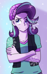 Size: 1449x2252 | Tagged: safe, artist:cloureed, starlight glimmer, equestria girls, equestria girls specials, g4, my little pony equestria girls: mirror magic, crossed arms, female, solo, waist up