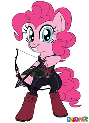 Size: 2550x3507 | Tagged: safe, artist:enzomersimpsons, pinkie pie, earth pony, pony, g4, crossover, female, hawkeye, high res, mare, my little avengers, simple background, solo, white background
