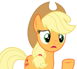 Size: 3688x3303 | Tagged: safe, artist:sketchmcreations, applejack, pony, g4, the perfect pear, female, high res, open mouth, raised hoof, simple background, solo, transparent background, vector