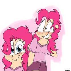 Size: 1200x1200 | Tagged: safe, artist:kdbrony, pinkie pie, human, g4, blushing, cute, female, humanized