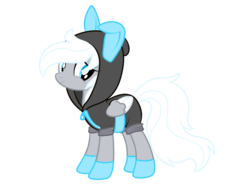 Size: 2732x2048 | Tagged: safe, artist:prismaticstars, oc, oc only, oc:silver moon, pegasus, pony, bunny ears, clothes, costume, dangerous mission outfit, female, freckles, high res, hoodie, mare, simple background, solo, transparent background, vector