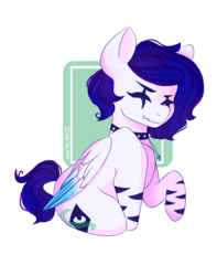 Size: 1500x1900 | Tagged: safe, artist:mentalphase, oc, oc only, oc:bubbled grapes, pegasus, pony, choker, colored wings, colored wingtips, female, mare, simple background, solo, spiked choker, transparent background