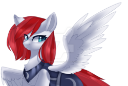Size: 1024x689 | Tagged: safe, artist:midnightdream123, oc, oc only, oc:red top, pegasus, pony, armor, female, mare, simple background, solo, transparent background, watermark