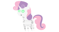 Size: 3761x2058 | Tagged: safe, artist:aborrozakale, sweetie belle, pony, robot, robot pony, unicorn, g4, female, filly, foal, high res, hooves, horn, open mouth, pointy ponies, simple background, solo, sweetie bot, transparent background, vector