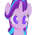 Size: 2160x2160 | Tagged: safe, artist:galawaille, starlight glimmer, pony, unicorn, g4, 3d, blender, bust, cel shading, female, high res, mare, no pupils, simple background, smiling, solo, transparent background