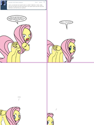 Size: 1204x1604 | Tagged: safe, artist:dekomaru, fluttershy, pony, tumblr:ask twixie, g4, angry, ask, female, solo, tumblr