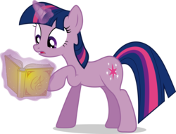 Size: 7858x6007 | Tagged: safe, artist:j5a4, twilight sparkle, pony, unicorn, comic:when demons awake, g4, absurd resolution, book, female, glowing horn, horn, magic, reading, simple background, solo, telekinesis, transparent background