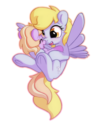 Size: 1100x1400 | Tagged: safe, artist:bobdude0, derpy hooves, dinky hooves, pegasus, pony, unicorn, g4, boop, cute, derpabetes, dinkabetes, duo, equestria's best mother, female, filly, flying, headcanon, mare, mother and daughter, noseboop, simple background, transparent background, underhoof