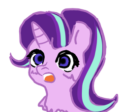 Size: 440x400 | Tagged: safe, anonymous artist, derpibooru exclusive, starlight glimmer, pony, g4, bust, female, open mouth, portrait, simple background, solo, white background