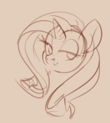 Size: 600x666 | Tagged: safe, artist:yoditax, derpibooru exclusive, rarity, pony, g4, bust, female, grayscale, lidded eyes, monochrome, portrait, simple background, sketch, solo