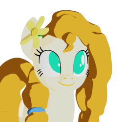Size: 2160x2160 | Tagged: safe, artist:galawaille, pear butter, earth pony, pony, g4, the perfect pear, 3d, blender, bust, cel shading, female, high res, mare, no pupils, simple background, smiling, solo, transparent background