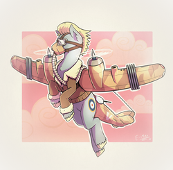 Size: 2804x2746 | Tagged: safe, artist:europamaxima, oc, oc only, original species, plane pony, pony, bristol beaufighter, clothes, flying, gas mask, goggles, high res, jacket, male, mask, plane, rockbeau, roundel, royal air force, solo, the beaufighter mk x