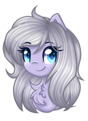 Size: 713x975 | Tagged: safe, artist:sketchyhowl, oc, oc only, oc:silver breeze, pony, bust, female, mare, portrait, simple background, solo, transparent background