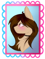 Size: 400x527 | Tagged: safe, artist:doux-ameri, oc, oc only, earth pony, pony, bust, female, glasses, mare, portrait, solo