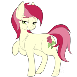 Size: 1000x1000 | Tagged: dead source, safe, artist:curiouskeys, roseluck, earth pony, pony, g4, bedroom eyes, female, mare, request, simple background, solo, transparent background