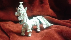 Size: 2560x1440 | Tagged: safe, artist:thefoilguy, moondancer, pony, unicorn, g4, aluminum, foil, photo, sculpture, traditional art