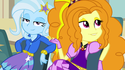 Size: 1022x575 | Tagged: safe, artist:aonarfaol, adagio dazzle, trixie, equestria girls, g4, base used, female, lesbian, ship:triagio, shipping