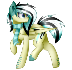 Size: 1476x1440 | Tagged: safe, artist:despotshy, oc, oc only, oc:preacantatio besstede, pegasus, pony, clothes, female, mare, raised hoof, scarf, simple background, solo, transparent background, walking