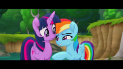Size: 1280x720 | Tagged: safe, screencap, rainbow dash, twilight sparkle, alicorn, pony, g4, my little pony: the movie, twilight sparkle (alicorn)