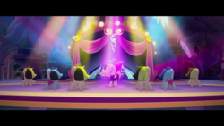 Size: 1920x1080 | Tagged: safe, screencap, songbird serenade, earth pony, pegasus, pony, g4, my little pony: the movie, background pony, backup dancers, canterlot, dancer, female, mare, stage, unnamed character, unnamed pony
