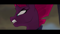 Size: 1600x900 | Tagged: safe, screencap, tempest shadow, pony, unicorn, g4, my little pony: the movie, angry, badass, broken horn, horn, horses doing horse things, nose wrinkle, scowl