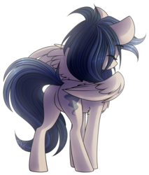 Size: 1024x1204 | Tagged: safe, artist:starlyfly, oc, oc only, pegasus, pony, butt, featureless crotch, female, mare, plot, simple background, solo, transparent background