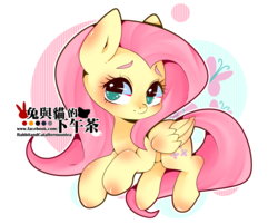 Size: 1200x964 | Tagged: safe, artist:snow angel, fluttershy, pony, g4, chibi, chinese, female, solo