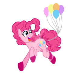 Size: 1024x1024 | Tagged: safe, artist:thejonwalter, pinkie pie, earth pony, pony, g4, balloon, female, mare, simple background, solo, transparent background, watermark