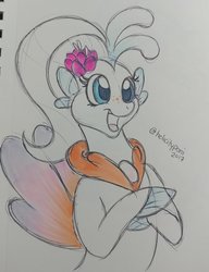 Size: 923x1200 | Tagged: safe, artist:helicityponi, princess skystar, pony, seapony (g4), g4, my little pony: the movie, female, solo, traditional art