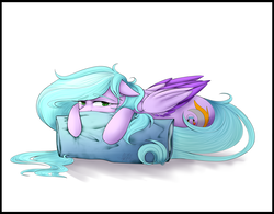 Size: 3000x2344 | Tagged: safe, artist:harmonyskish, oc, oc only, oc:moonflare, pegasus, pony, female, high res, mare, pillow, prone, simple background, solo, tired