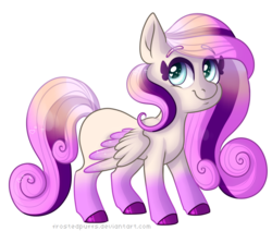 Size: 858x727 | Tagged: safe, artist:frostedpuffs, oc, oc only, oc:blossom skies, pegasus, pony, colored wings, colored wingtips, female, mare, simple background, solo, transparent background