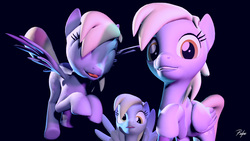 Size: 4098x2304 | Tagged: safe, artist:palpe, derpy hooves, pegasus, pony, g4, 3d, derpies, gmod, high res, multeity, triality, trio, triple derpy which is great, unstoppable force of derp