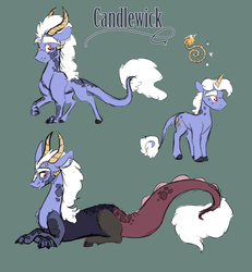 Size: 1600x1735 | Tagged: safe, artist:torusthescribe, oc, oc only, oc:candlewick, draconequus, dracony, hybrid, pony, interspecies offspring, male, offspring, parent:discord, parent:twilight sparkle, parents:discolight, prone, reference sheet, solo