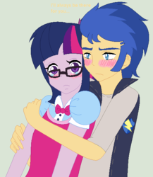 Size: 496x572 | Tagged: safe, artist:imtailsthefoxfan, flash sentry, sci-twi, twilight sparkle, equestria girls, g4, alternate hairstyle, female, love, male, ship:flashlight, ship:sci-flash, shipping, straight, support