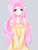 Size: 1480x1973 | Tagged: safe, artist:keoky23, fluttershy, human, g4, anime, clothes, female, humanized, looking at you, off shoulder, simple background, solo, sweater, sweatershy