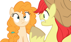 Size: 8850x5202 | Tagged: safe, artist:frownfactory, bright mac, pear butter, earth pony, pony, g4, the perfect pear, .svg available, absurd resolution, cowboy hat, female, hat, male, ship:brightbutter, shipping, simple background, straight, svg, transparent background, vector