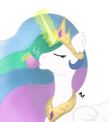 Size: 720x800 | Tagged: dead source, safe, artist:afterman, princess celestia, alicorn, pony, g4, bust, cup, drinking, eyes closed, magic, sipping, solo, teacup, telekinesis