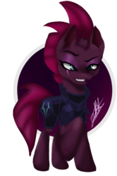 Size: 720x1084 | Tagged: safe, artist:sweetkllrvane, tempest shadow, pony, unicorn, g4, my little pony: the movie, armor, broken horn, eye scar, female, horn, mare, scar, solo