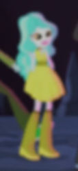 Size: 129x284 | Tagged: safe, screencap, captain planet, paisley, equestria girls, g4, legend of everfree, boots, clothes, cropped, dress, fall formal outfits, female, male, offscreen character, op i can't see shit, shoes, solo focus