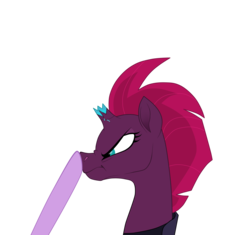 Size: 1561x1470 | Tagged: safe, artist:chroniqlo, tempest shadow, twilight sparkle, pony, g4, my little pony: the movie, boop, broken horn, horn, non-consensual booping, scrunchy face, simple background, this will end in death, this will end in tears, this will end in tears and/or death, transparent background, xk-class end-of-the-world scenario