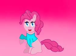 Size: 756x556 | Tagged: safe, artist:zeospark16, pinkie pie, earth pony, pony, g4, female, gradient background, smiling, solo