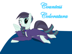 Size: 1000x750 | Tagged: safe, artist:prism note, coloratura, earth pony, pony, g4, bed, clothes, female, jewelry, looking at you, necklace, one eye closed, robe, simple background, solo, transparent background, wink