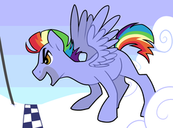 Size: 2464x1829 | Tagged: safe, artist:/d/non, bow hothoof, pegasus, pony, g4, parental glideance, 30 minute art challenge, cloud, eyebrows, male, missing cutie mark, solo, spread wings, wings