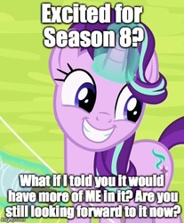 Size: 392x473 | Tagged: safe, edit, edited screencap, screencap, starlight glimmer, pony, unicorn, g4, rock solid friendship, season 8, adventure in the comments, cropped, discussion in the comments, drama, female, grin, image macro, levitation, magic, meme, metadrama, op failed at starting shit, op is a duck, op is trying to start shit, season 8 drama, smiling, solo, starlight drama, starlight drama drama, surprisingly civil comments section, telekinesis, the starlight glimmer show