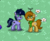 Size: 474x388 | Tagged: safe, oc, oc only, oc:jade sprockett, oc:purple flix, dog, pony, unicorn, pony town, accessory, clothes, collar, cute, leaf, scarf