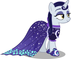 Size: 8000x6648 | Tagged: safe, artist:irisiter, moonlight raven, pony, unicorn, g4, .svg available, absurd resolution, clothes, dress, female, mare, over the moon, simple background, smiling, solo, transparent background, vector